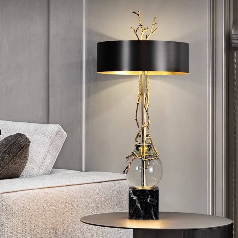 Marble Table Lamp Warm Ambient Glow for Room Accent