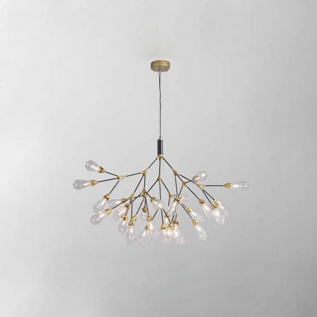 Gold Finish Chandelier Fixture Detail