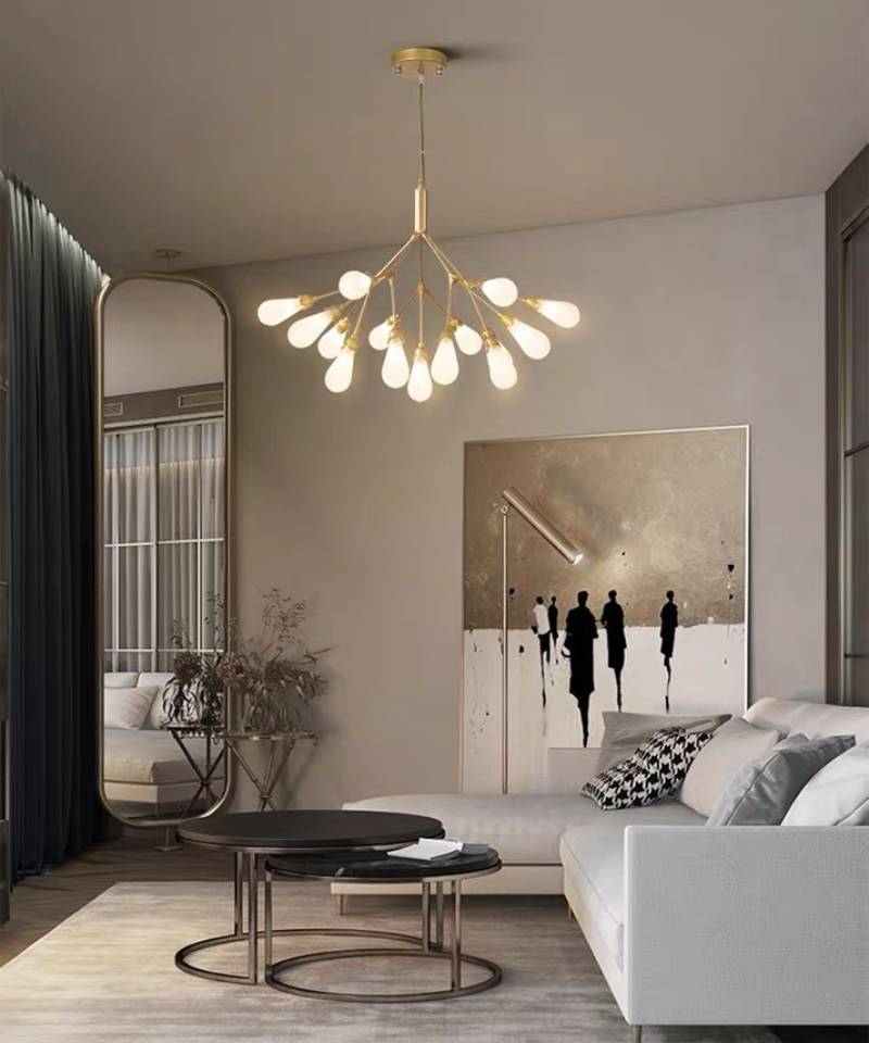 Gold Branch Chandelier for Living Room