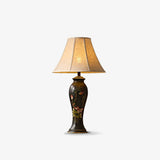 Floral Ceramic Lamp for Bedside Table Lighting
