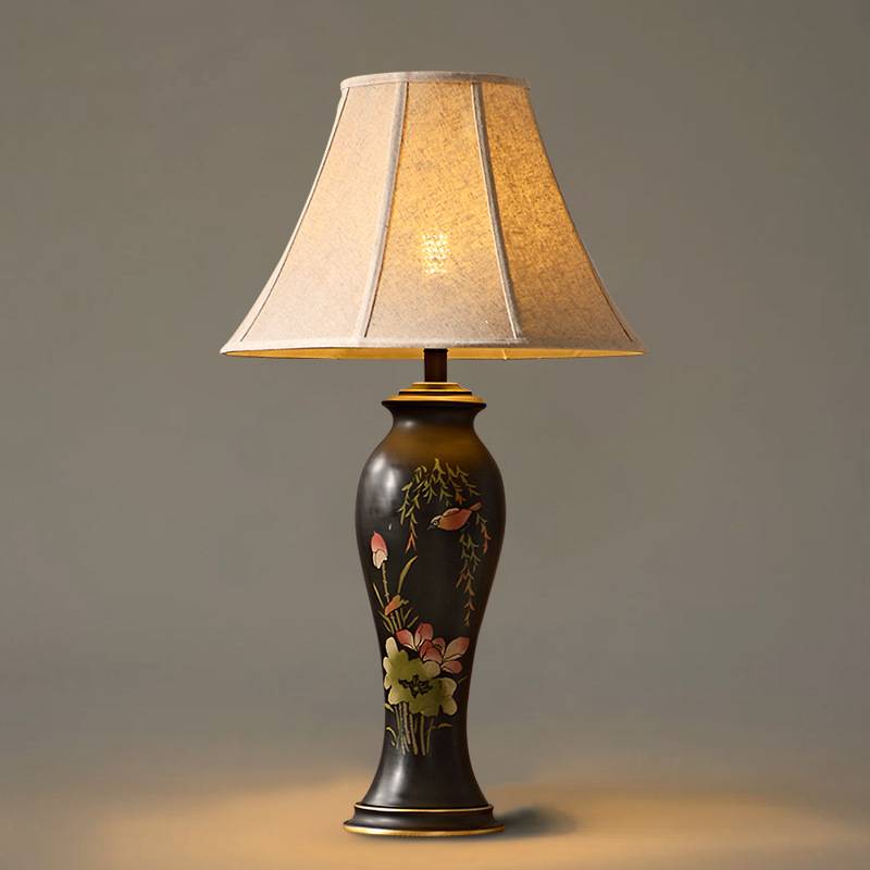 Ceramic Table Lamp Floral Design for Bedroom