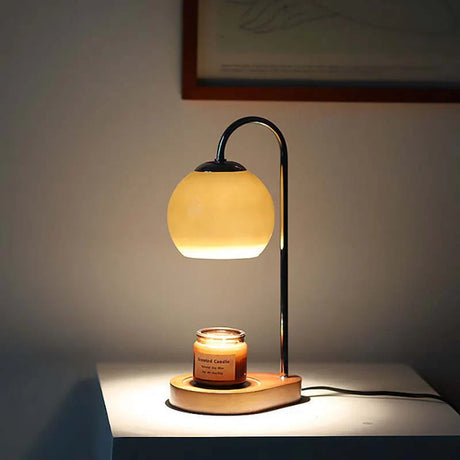 Wood base candle lamp for accent decor