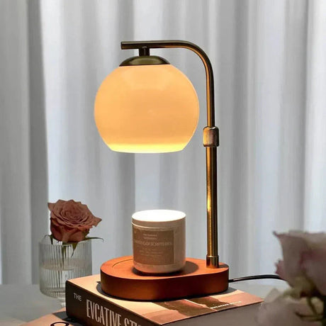 Golden frame candle warmer lamp for bedroom