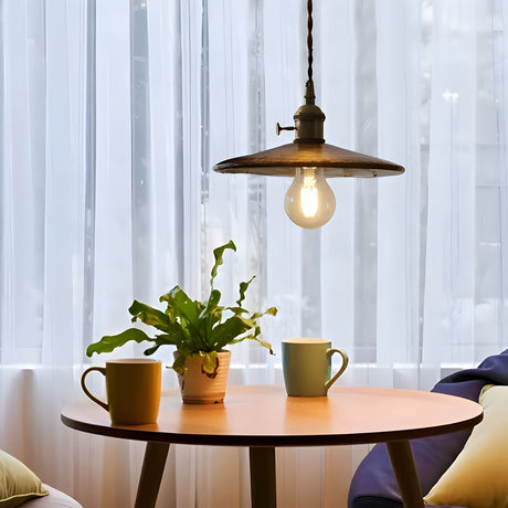 Glass Pendant Light with Copper Plated Hardware Detail