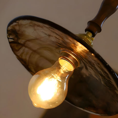 Glass Pendant Light Installed Above Kitchen Counter