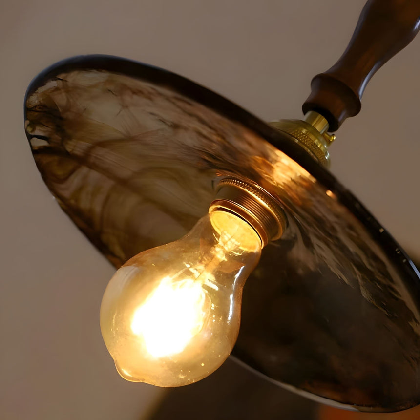 Glass Pendant Light Installed Above Kitchen Counter