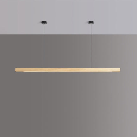 Adjustable LED kitchen pendant light in walnut wood finish