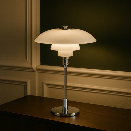Fabric shade table lamp for reading corner