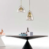 Clear Shade Pendant Gold Finish Detail OpalDwell
