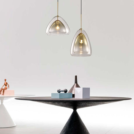 Clear Shade Pendant Gold Finish Detail OpalDwell