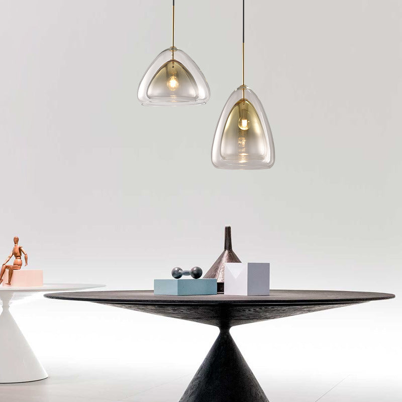 Clear Shade Pendant Gold Finish Detail OpalDwell
