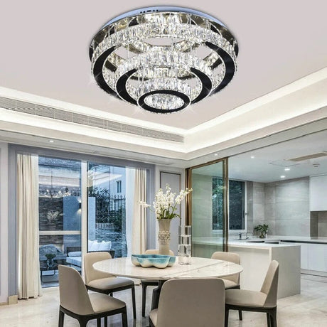 K9 Crystal Chandelier with Chrome Frame Detail