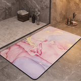 Plush bath rug with anti-slip base for bathroom safety