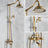 In-wall shower system with antique brass finish