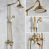 In-wall shower system with antique brass finish