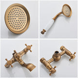 In-wall shower system installed in a bathroom setting