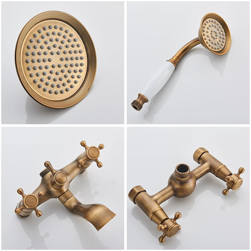 In-wall shower system installed in a bathroom setting