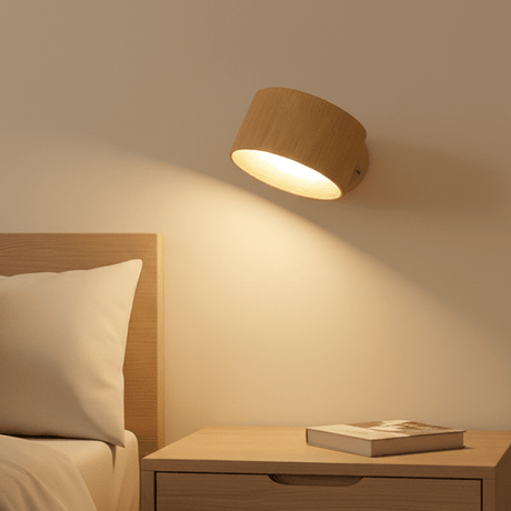 Wireless rechargeable wall light with remote dimming