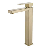 Stainless steel bathroom faucet close-up view - single-handle design