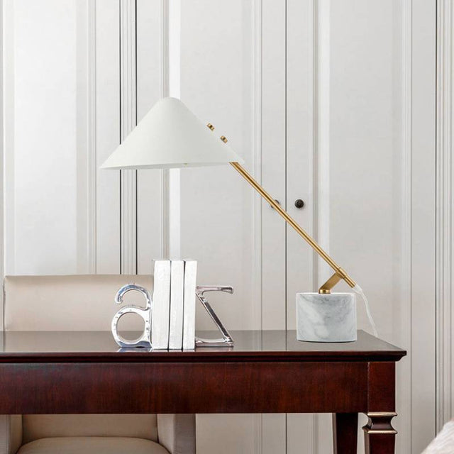 Marble Table Lamp LED Warm Ambient Glow for Decor Statement