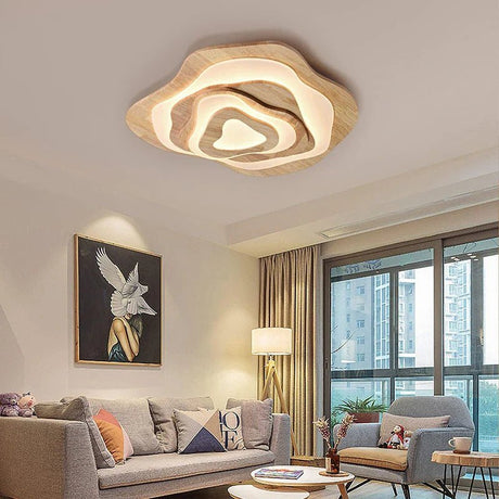 Wood Accent Ceiling Lamp Detail