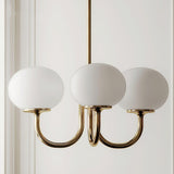 Glass Chandelier White Shade Accent for Living Room