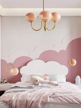 Alora Marshmallow Chandelier With Pink Glass Shades
