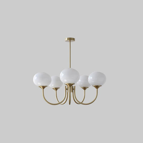 Alora Marshmallow Chandelier With Pink Glass Shades