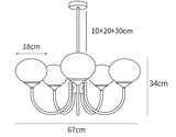 Alora Marshmallow Chandelier With Pink Glass Shades - OpalDwell