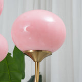 Alora Marshmallow Chandelier With Pink Glass Shades - OpalDwell