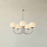 Alora Marshmallow Chandelier With Pink Glass Shades - OpalDwell