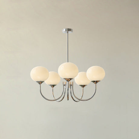Alora Marshmallow Chandelier With Pink Glass Shades - OpalDwell