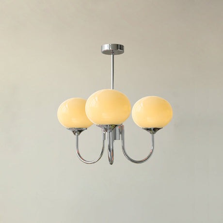 Alora Marshmallow Chandelier With Pink Glass Shades - OpalDwell