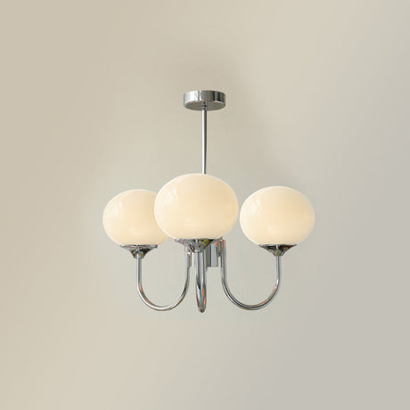 Alora Marshmallow Chandelier With Pink Glass Shades - OpalDwell
