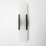 elongated alabaster wall-mounted lamp for bathroom lighting