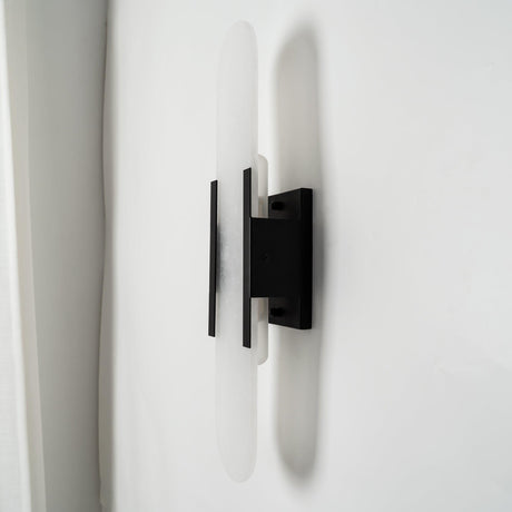 elongated alabaster wall-mounted lamp for living room decor