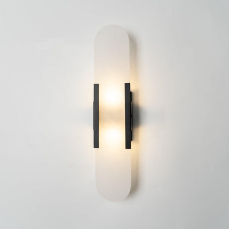 elongated alabaster wall-mounted lamp for bedroom accents