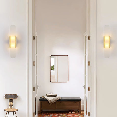 alabaster wall lamp with copper accents - dimensions reference