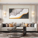 elongated alabaster wall-mounted lamp for hallway ambiance