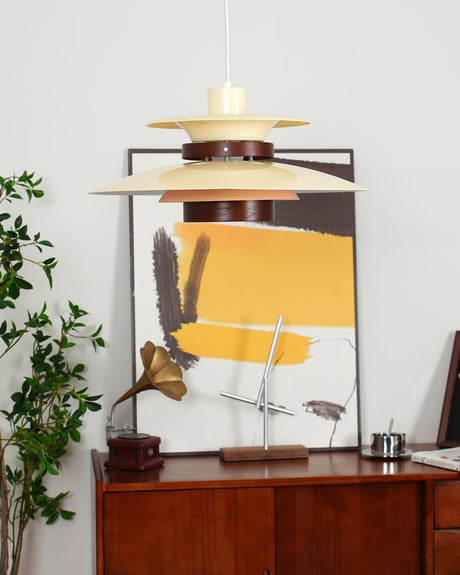 Elegant Pendant Lamp with Metal and Wood Finish
