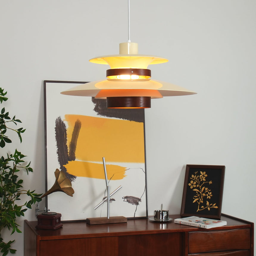 Metal and Stainless Steel Pendant Lamp Side View