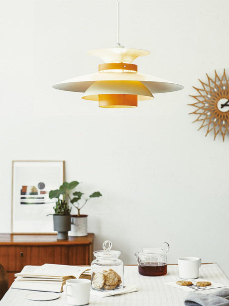 Metal and Stainless Steel Pendant Lamp Side View
