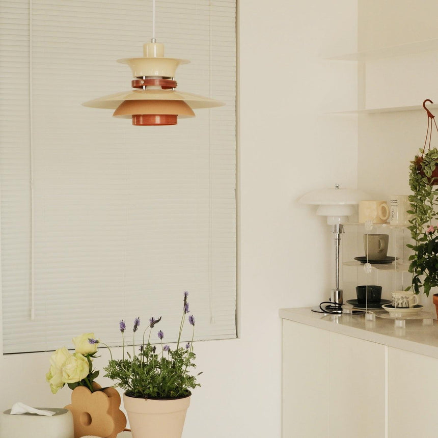 Metal and Stainless Steel Pendant Lamp Side View