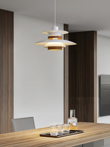Sophisticated Pendant Lamp Installed Above Dining Table