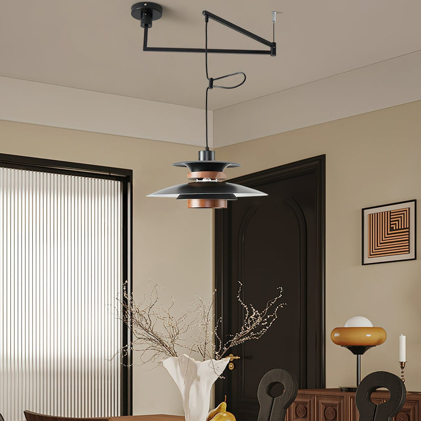 Pendant Light In Metal And Wood Finish - OroDwell