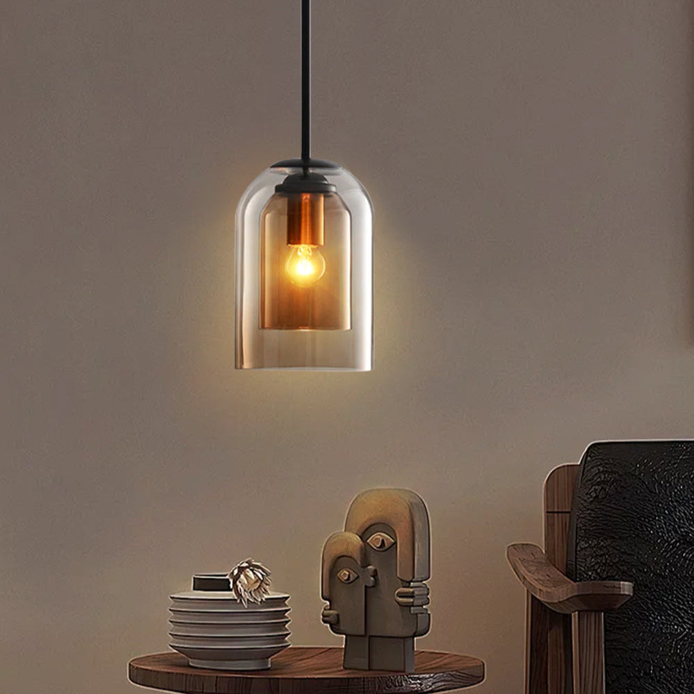 Iron and Glass Pendant Light for Home Decor