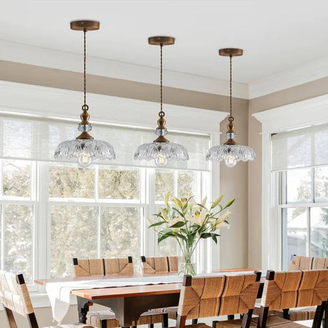 Glass pendant light sleek modern silhouette for kitchen island