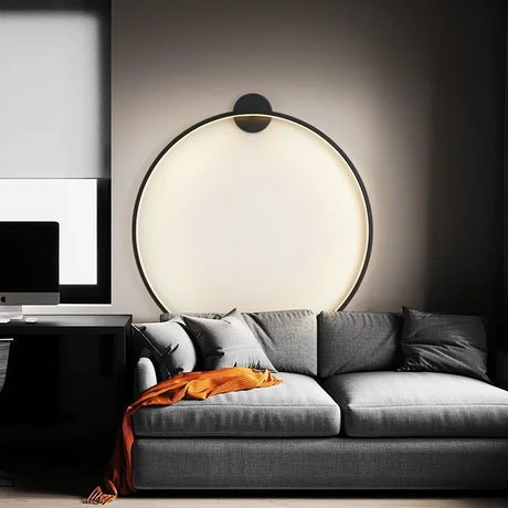 Circular wall light soft even glow scene