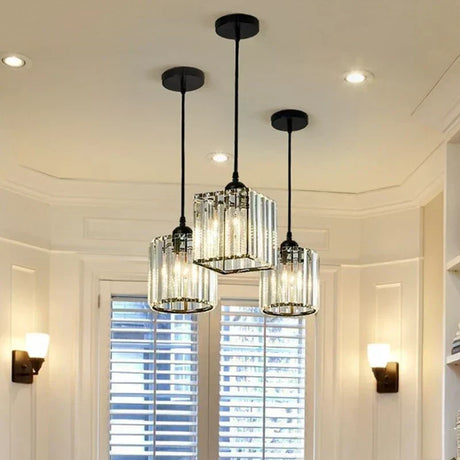 Crystal Pendant Light with LED and K9 Crystals for Living Room