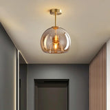 Copper Ceiling Lamp Detail of Sleek Silhouette